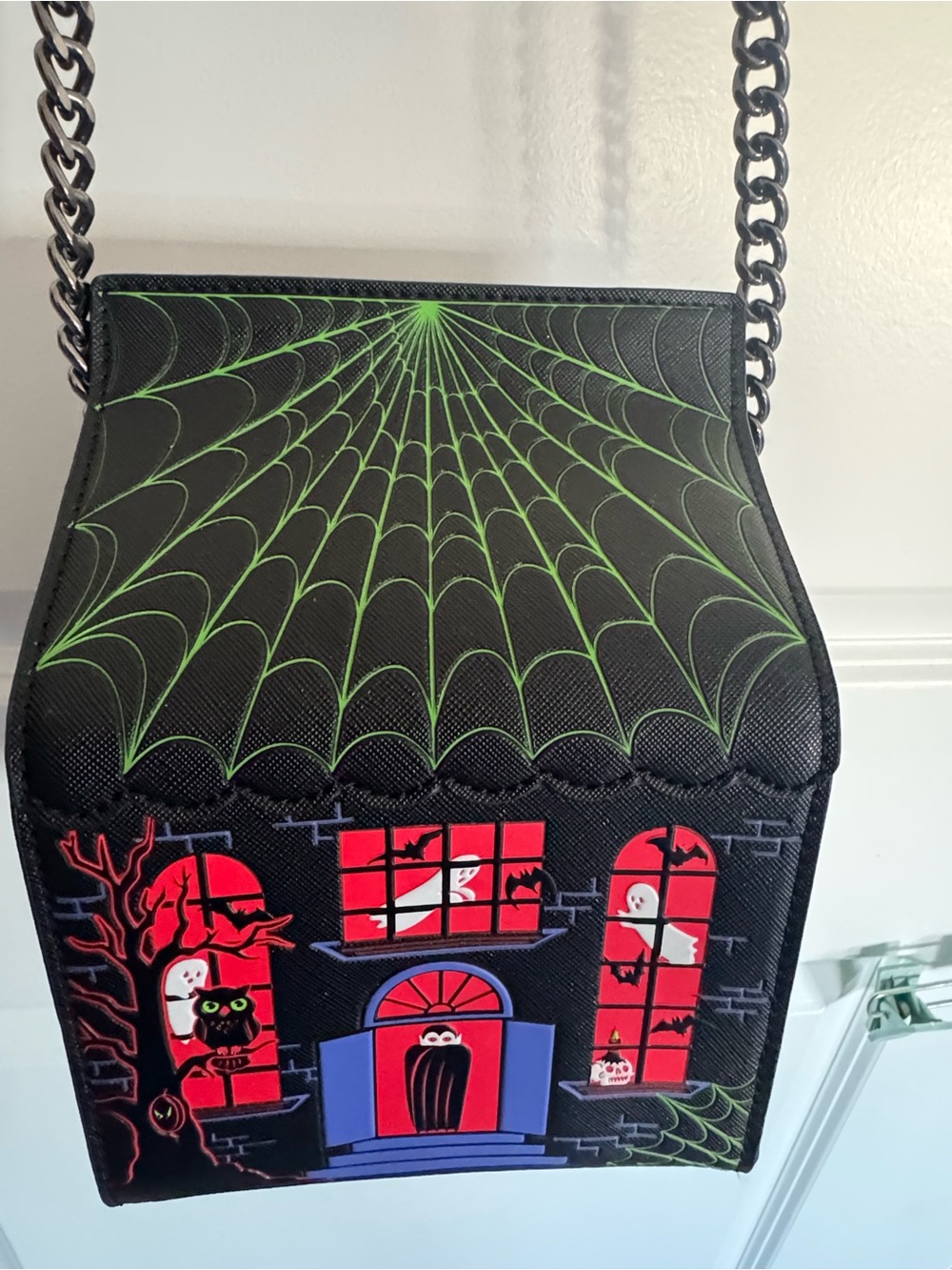 Mad Engine Fine By Me Haunted House Crossbody Purse Bag Halloween .